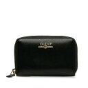 グッチ コンパクト ミニ ロゴ コインケース 小銭入れ 547597 ブラック レザー レディース GUCCI 【中古】