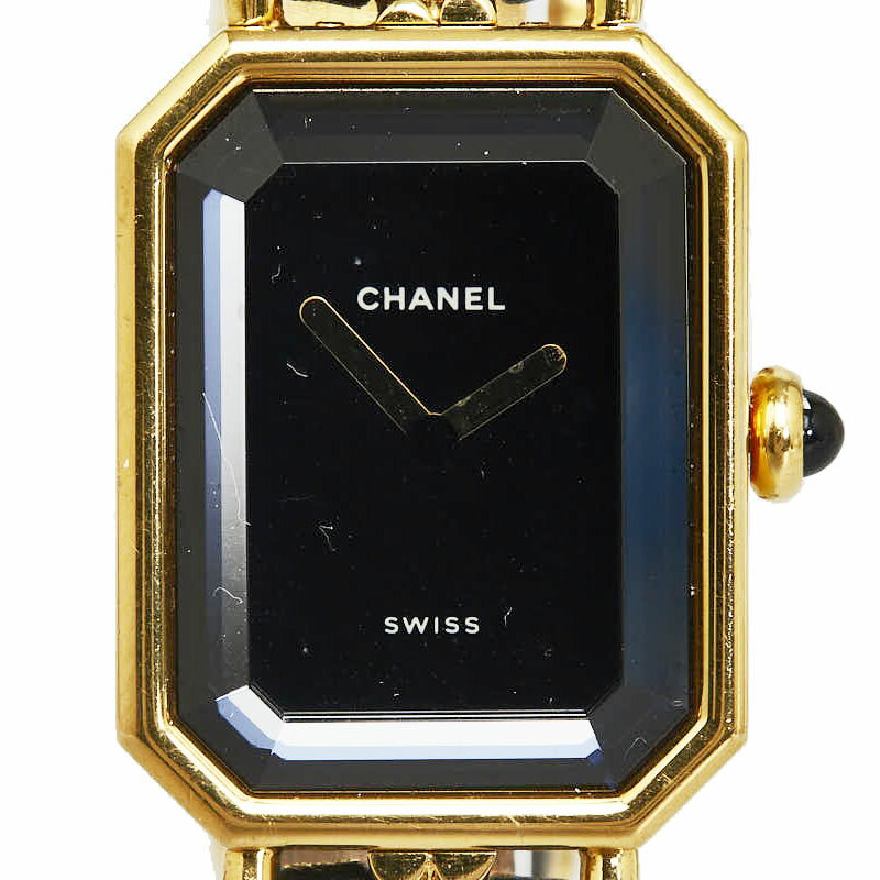 シャネル プルミエール 腕時計 #M H0001 クオーツ ブラック文字盤 メッキ レディース CHANEL 【中古】