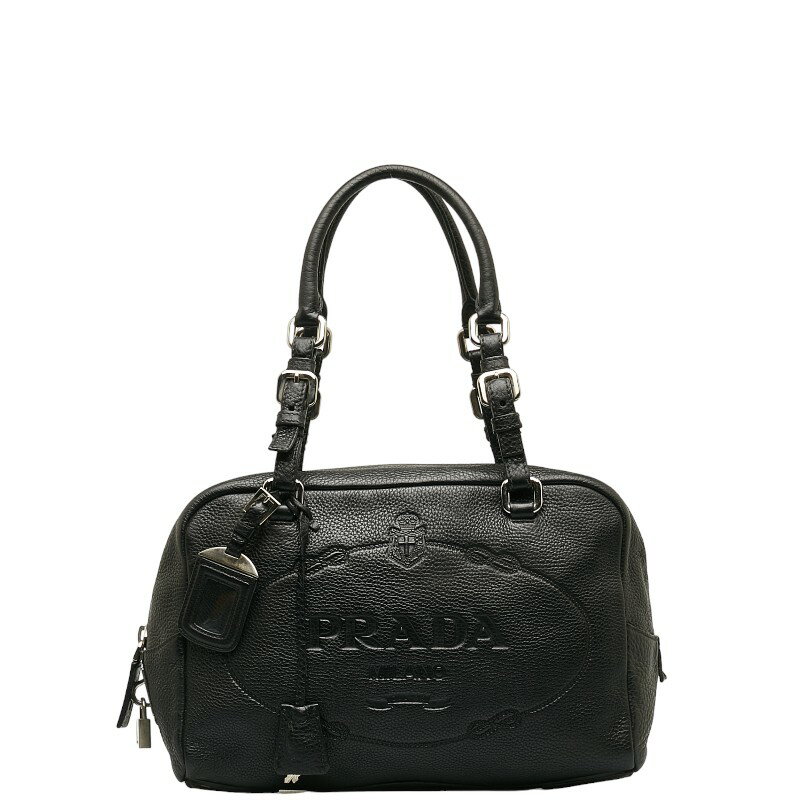 プラダ ハンドバッグ ブラック レザー レディース PRADA 【中古】