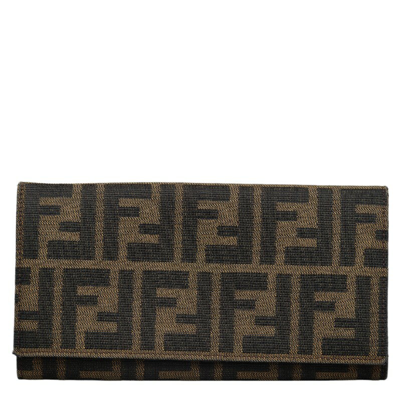 フェンディ ズッカ 長財布 8M0000 ベージュ ブラウン キャンバス レディース FENDI 【中古】