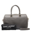 サンローラン クラシック ダッフル6 ミニボストンバッグ ショルダーバッグ 2WAY 322049 グレー レザー レディース SAINT LAURENT 【中古】