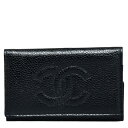 シャネル ココマーク キーケース ブラック レザー レディース CHANEL 【中古】