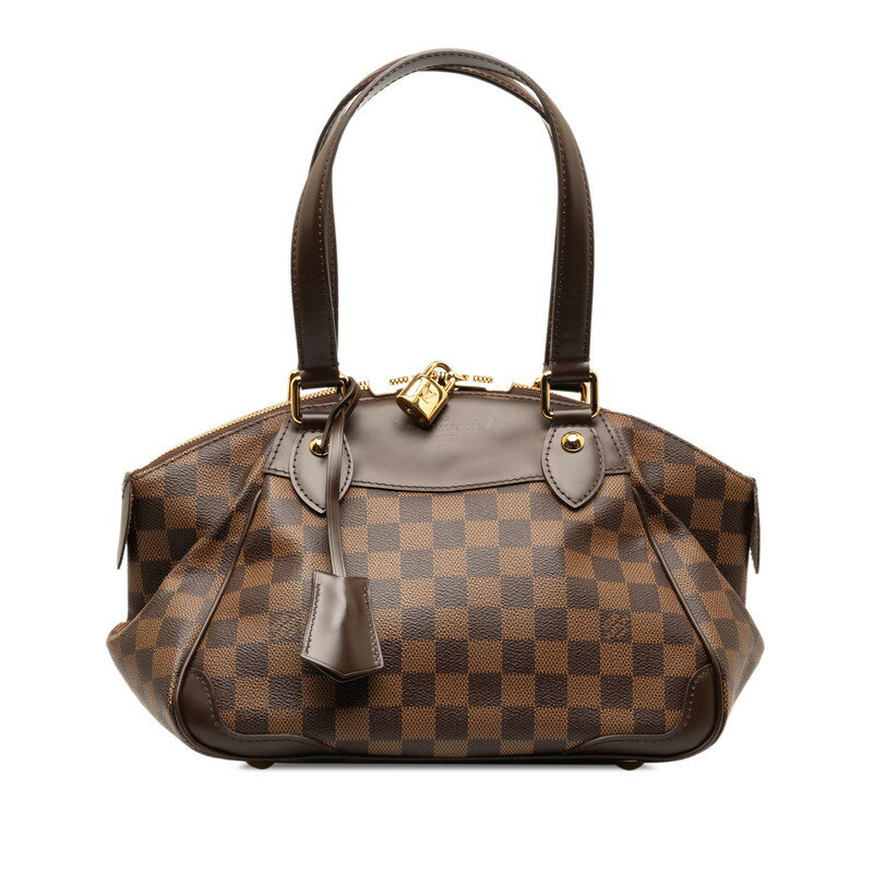 ルイ ヴィトン ダミエ ヴェローナPM ハンドバッグ ショルダーバッグ N41117 ブラウン PVC レザー レディース LOUIS VUITTON 【中古】