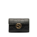 グッチ グッチシマ インターロッキングG キーケース 6連 369673 ブラック レザー レディース GUCCI 【中古】