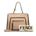 フェンディ ラナウェイ スモール ショルダーバッグ ハンドバッグ 2WAY 8BH344 ピンク ベージュ レザー レディース FENDI 【中古】