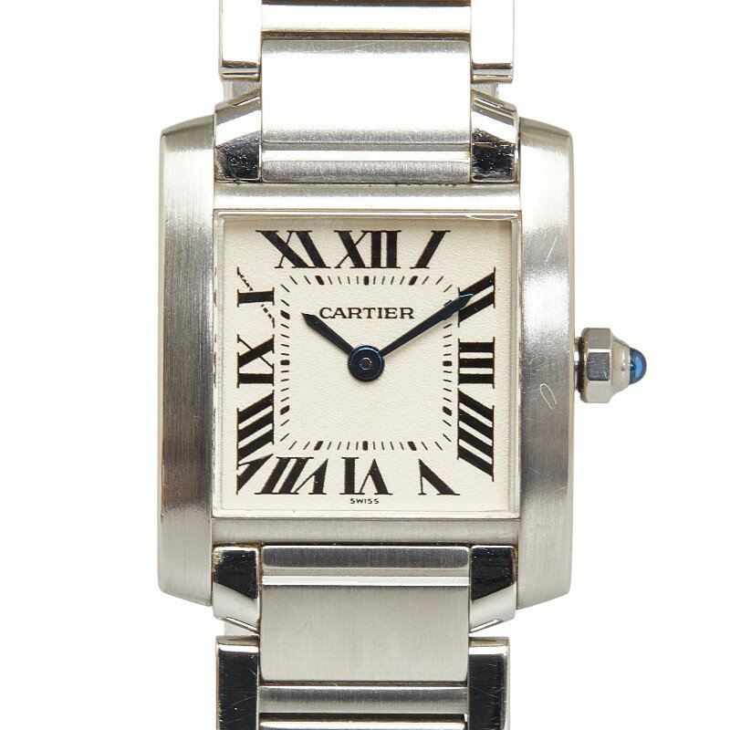 カルティエ タンクフランセーズSM 腕時計 W51008Q3 クオーツ アイボリー文字盤 ステンレス ...