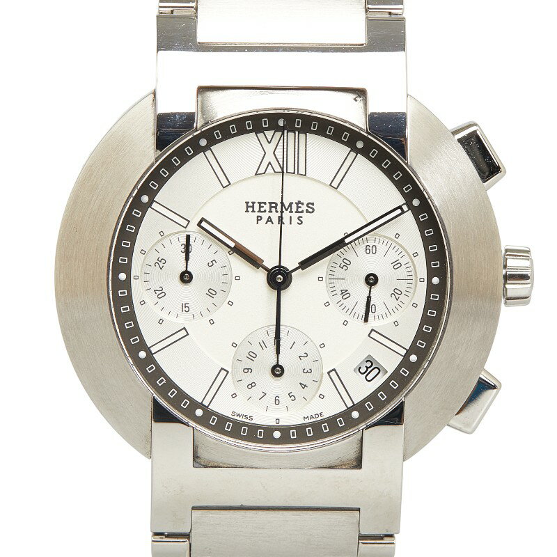 エルメス ノマード 腕時計 N01.910 自動巻き ホワイト文字盤 ステンレススチール メンズ HERMES 【中古】