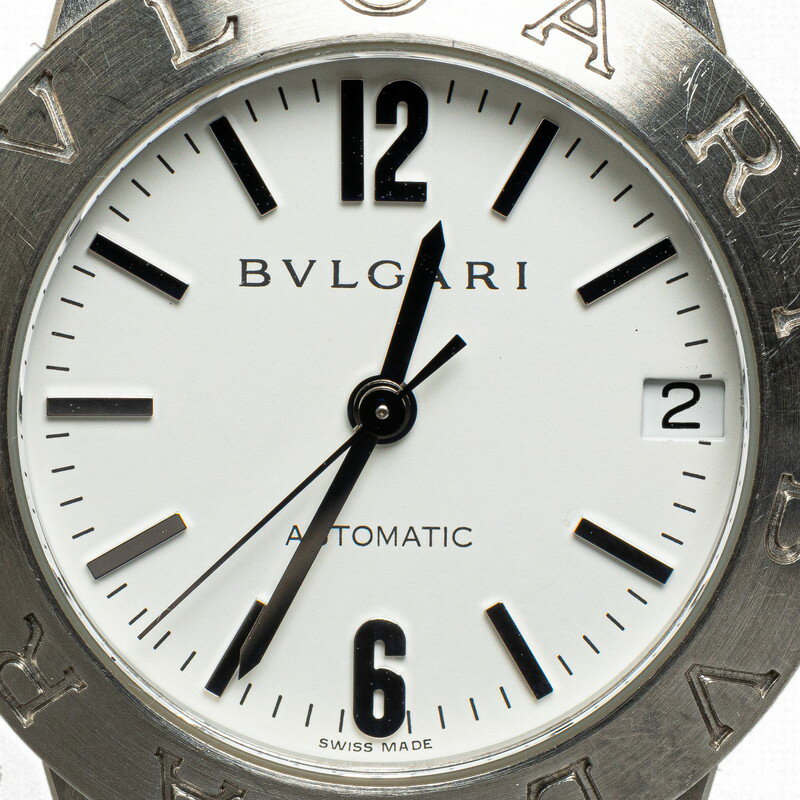 ブルガリ ディアゴノ スポーツ 腕時計 LCV29S 自動巻き ホワイト文字盤 ステンレススチール レディース BVLGARI 【中古】