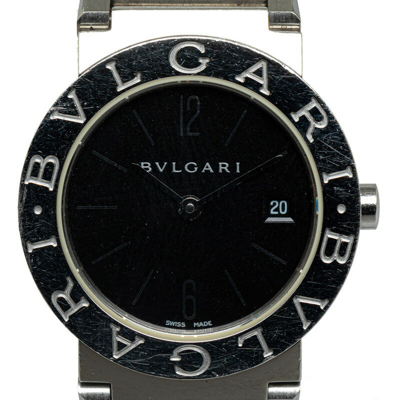 ブルガリ ブルガリブルガリ 腕時計 BB26SS クオーツ ブラック文字盤 ステンレススチール レディース BVLGARI 【中古】