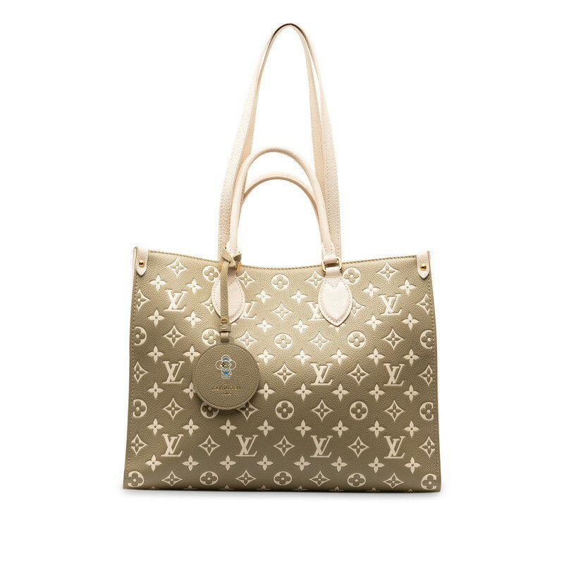 ルイ ヴィトン モノグラム アンプラント オンザゴーMM ハンドバッグ M46060 カーキ ホワイト PVC レザー レディース LOUIS VUITTON 【中古】