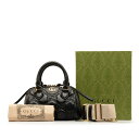 グッチ GGマトラッセ キルティングミディアム ハンドバッグ ショルダーバッグ 2WAY 702251 ブラック レザー レディース GUCCI 【中古】