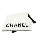 シャネル ココマーク ストール マフラー ブラック ホワイト カシミヤ レディース CHANEL 【中古】