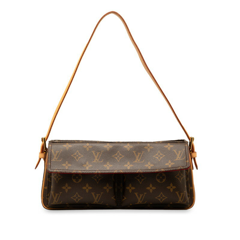 ルイ ヴィトン モノグラム ヴィバシテMM ショルダーバッグ M51164 ブラウン PVC レザー レディース LOUIS VUITTON 【中古】