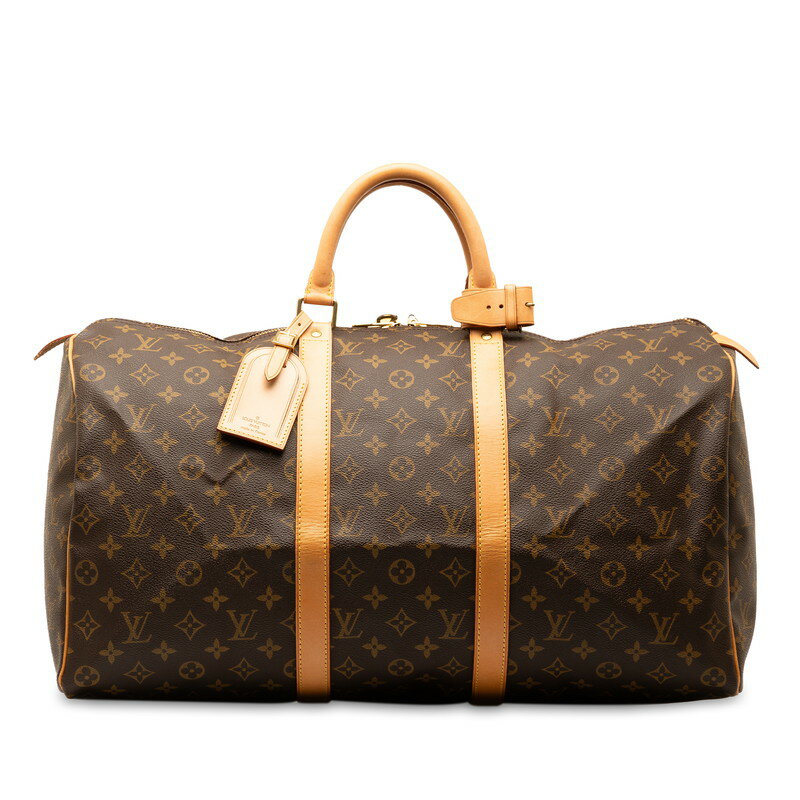 ルイ ヴィトン モノグラム キーポル50 ボストンバッグ トラベルバッグ M41426 ブラウン PVC レザー レディース LOUIS VUITTON 【中古】