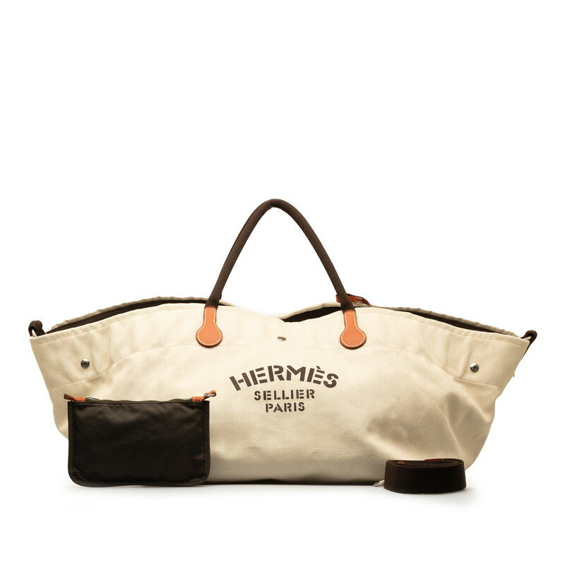 エルメス カヴァリエ ハンドバッグ ショルダーバッグ 2WAY ベージュ ブラウン キャンバス レディース HERMES 【中古】