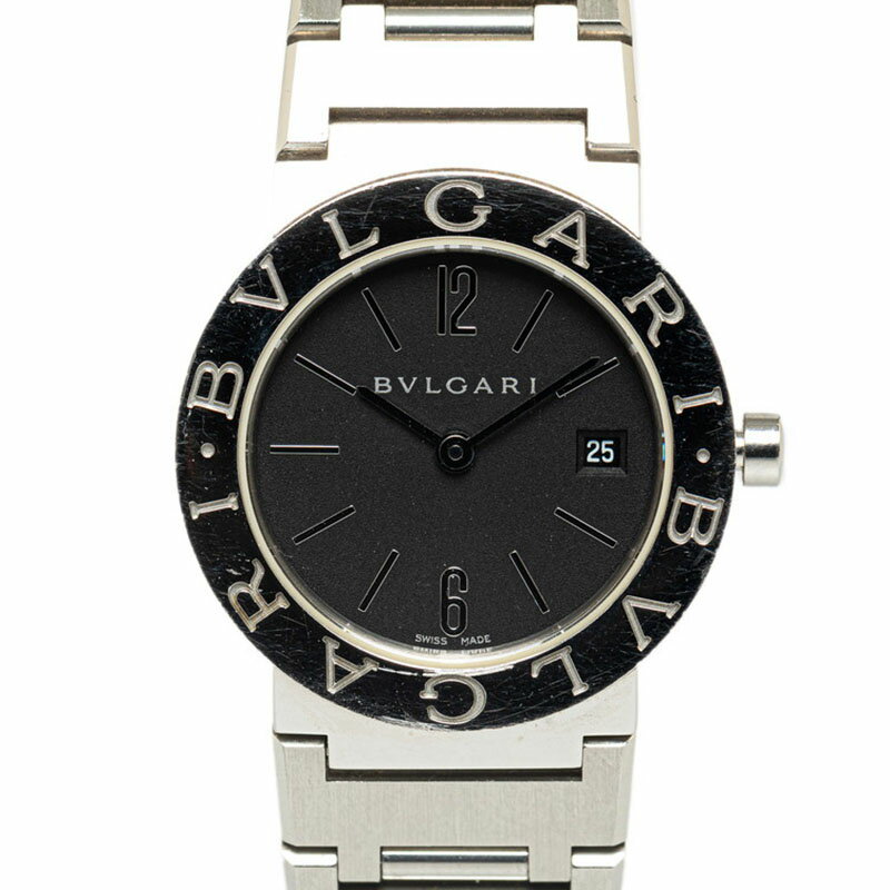 ブルガリ ブルガリブルガリ 腕時計 BB26S クオーツ ブラック文字盤 ステンレススチール レディース BVLGARI 【中古】