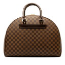 ルイ ヴィトン ダミエ ノリータ24 ハンドバッグ ボストンバッグ N41454 ブラウン PVC レザー レディース LOUIS VUITTON 【中古】