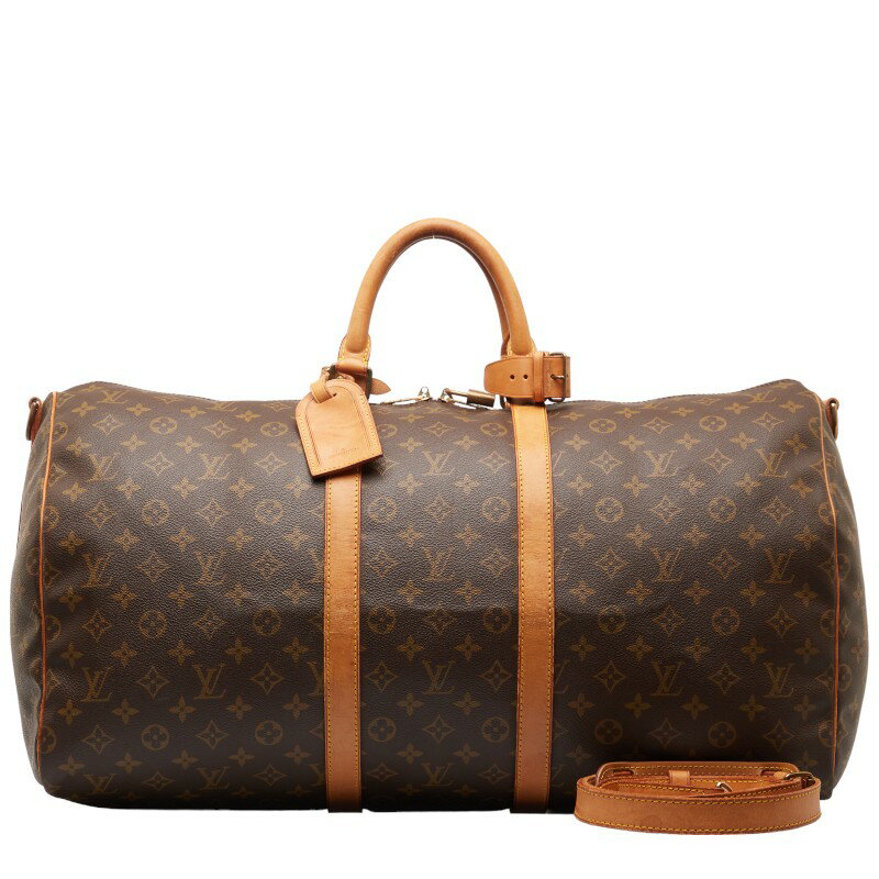 ルイ ヴィトン モノグラム キーポル55 ボストンバッグ ショルダーバッグ 2WAY M41424 ブラウン PVC レザー レディース LOUIS VUITTON 【中古】