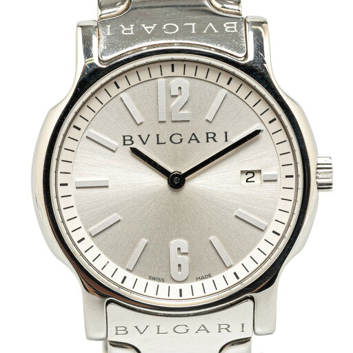 ブルガリ ソロテンポ 腕時計 ST35S クオーツ シルバー文字盤 ステンレススチール メンズ BVLGARI 【中古】 ブルガリ ソロテンポ 腕時計 ST35S クオーツ シルバー文字盤 ステンレススチール メンズ BVLGARI 【中古】