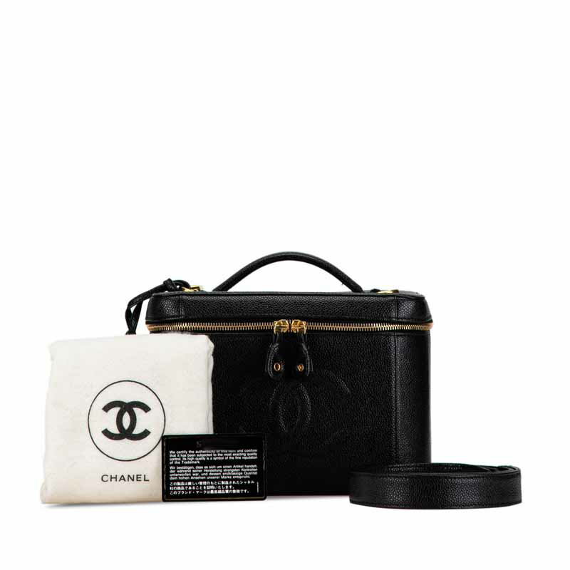 シャネル ココマーク ハンドバッグ ヴァニティバッグ バニティバッグ ブラック キャビアスキン レディース CHANEL 【中古】のサムネイル