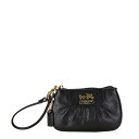 コーチ ポーチ ブラック レザー レディース COACH 【中古】