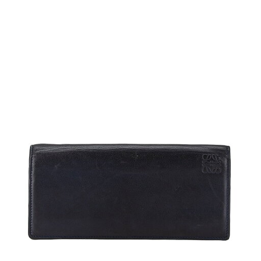 ロエベ アナグラム 長財布 ブラック グレー レザー レディース LOEWE 【中古】 ロエベ アナグラム 長財布 ブラック グレー レザー レディース LOEWE 【中古】