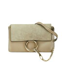 クロエ フェイ 斜め掛け ショルダーバッグ ベージュ レザー スウェット レディース Chloe 【中古】