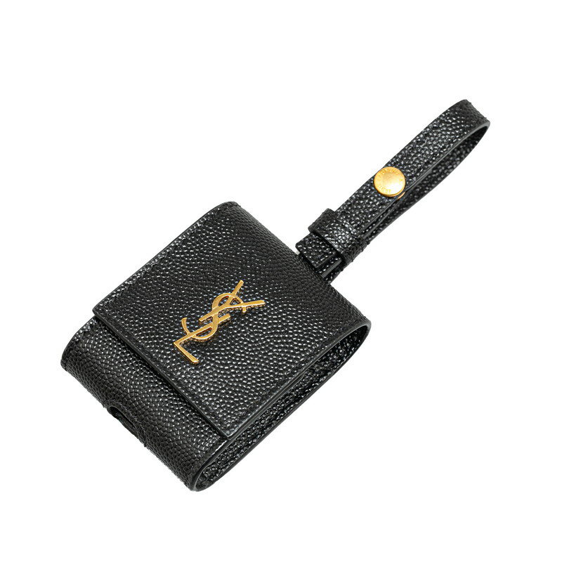 サンローラン YSLロゴ AirPods ケース ブラック ゴールド レザー レディース SAINT LAURENT 【中古】のサムネイル