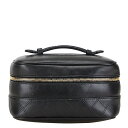 シャネル ビコローレ ココマーク バニティバッグ ブラック レザー レディース CHANEL 【中古】