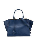 フェンディ トロワジュール ハンドバッグ ショルダーバッグ 2WAY 8BH279 ブルー レザー レディース FENDI 【中古】