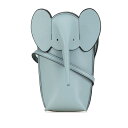 ロエベ エレファントポケット 斜め掛け ショルダーバッグ 692244 ダスティブルー レザー レディース LOEWE 【中古】