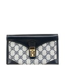 グッチ GGスプリーム 長財布 ネイビー レザー レディース GUCCI 【中古】
