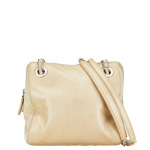 プラダ チェーン ショルダーバッグ B4590 ベージュ リノ レザー ナイロン レディース PRADA 【中古】 プラダ チェーン ショルダーバッグ B4590 ベージュ リノ レザー ナイロン レディース PRADA 【中古】