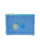 エルメス レ カバン フラットポーチPM 自転車 ポーチ 小物入れ ブルー マルチカラー パイル レディース HERMES 【中古】(4)