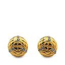 シャネル マトラッセ ラウンド ラインストーン イヤリング ゴールド メッキ レディース CHANEL 【中古】(4)