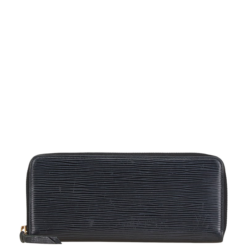 ルイ ヴィトン エピ ポルトフォイユ クレマンス ラウンドファスナー 長財布 M60915 ノワール ブラック レザー レディース LOUIS VUITTON 【中古】