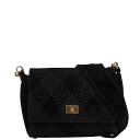 シャネル ココマーク 斜め掛け ショルダーバッグ ブラック スウェード レディース CHANEL 【中古】
