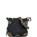 バーバリー 斜め掛け ショルダーバッグ ブラック カーキ ナイロン レザー レディース BURBERRY 【中古】