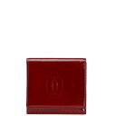 カルティエ ハッピーバースデー 三つ折り財布 ワインレッド ボルドー エナメル レディース CARTIER 【中古】(4)