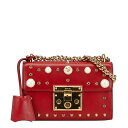 グッチ パドロック スタッズ チェーン ショルダーバッグ 432182 レッド レザー レディース GUCCI 【中古】(4)