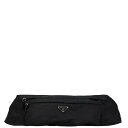 プラダ 三角ロゴプレート ボディバッグ ウエストバッグ ブラック ナイロン レディース PRADA 【中古】