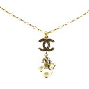 シャネル ココマーク ネックレス ゴールド メッキ フェイクパール レディース CHANEL 【中古】