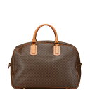 セリーヌ マカダム ボストンバッグ ブラウン PVC レザー レディース CELINE 【中古】