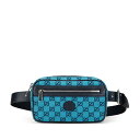 グッチ GGキャンバス ボディバッグ ウエストバッグ 658657 ブルー キャンバス レザー レディース GUCCI 【中古】