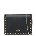 ヴァレンチノ スタッズ ショルダーバッグ ブラック レザー レディース Valentino 【中古】