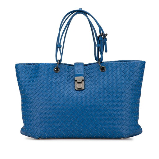 ボッテガヴェネタ イントレチャート トートバッグ ブルー レザー レディース BOTTEGAVENETA 【中古】 ボッテガヴェネタ イントレチャート トートバッグ ブルー レザー レディース BOTTEGAVENETA 【中古】