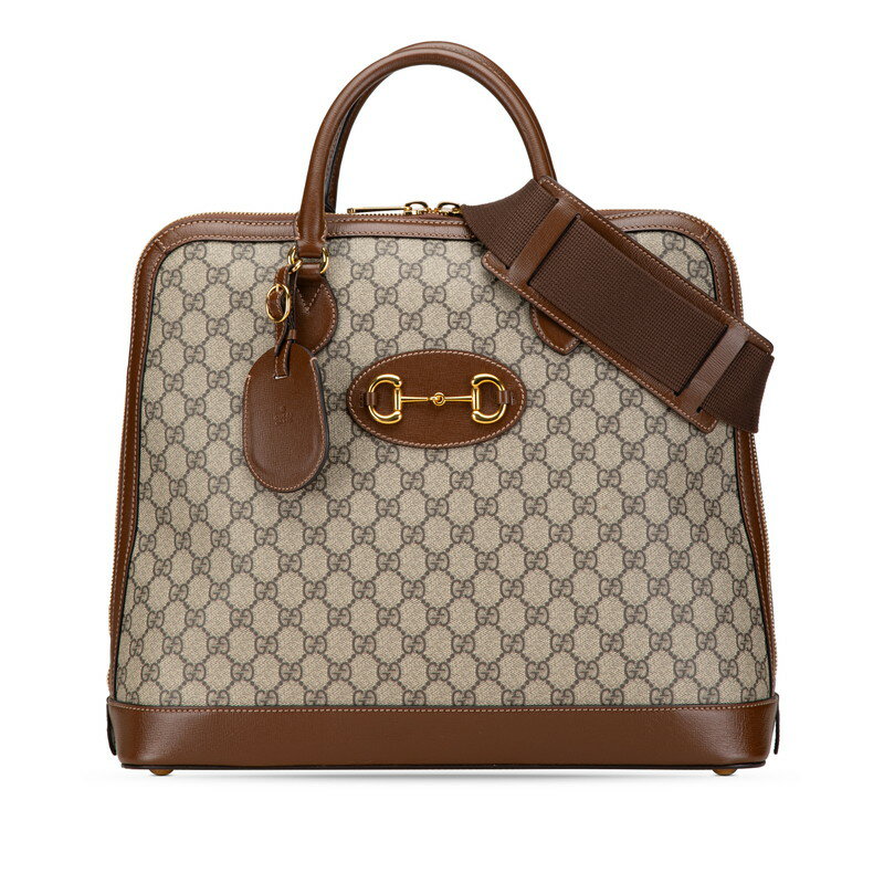 グッチ GGスプリーム ホースビット ハンドバッグ ショルダーバッグ 2WAY 621640 ベージュ ブラウン PVC レザー レディース GUCCI 【中古】