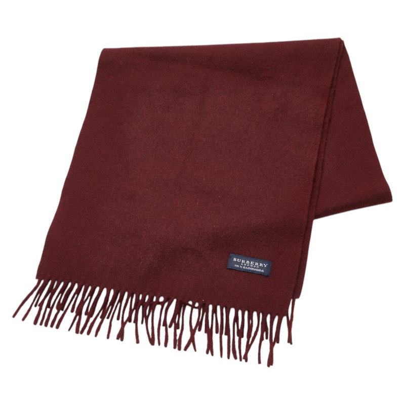 バーバリー マフラー ワインレッド カシミヤ レディース BURBERRY 【中古】