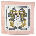 エルメス カレ90 BRIDES de GALA 式典用馬勒 スカーフ ピンク マルチカラー シルク レディース HERMES 【中古】