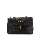 シャネル デカマトラッセ34 ココマーク チェーン ショルダーバッグ ブラック ラムスキン レディース CHANEL 【中古】(4)